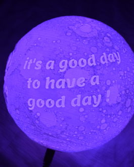 Color Moon lamp 15cm size with Quote text