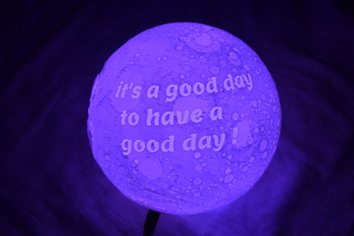 Color Moon lamp 15cm size with Quote text - Image 2