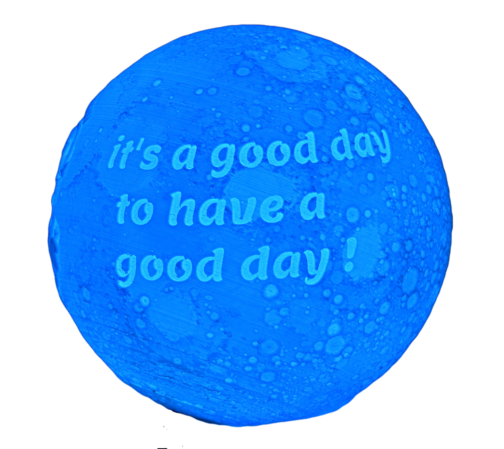 Color Moon lamp 15cm size with Quote text